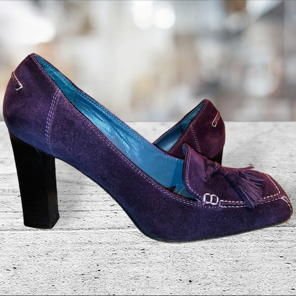 VIA SPIGA | ✨🪻NICE ✨ Purple Suede Squared-Toe 3" Heels | Size 6 M - Picture 4 of 14